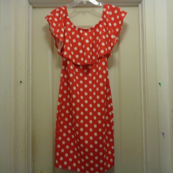 PINUP ROMANCE DARLING IN DOTS RUFFLES KNIT DRESS BY GOT STYLE X LG - Picture 3 of 6